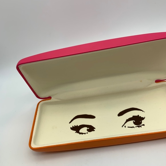 Kate Spade Women's Colorblock Pink & Orange Hard Glasses Case - Picture 8 of 13